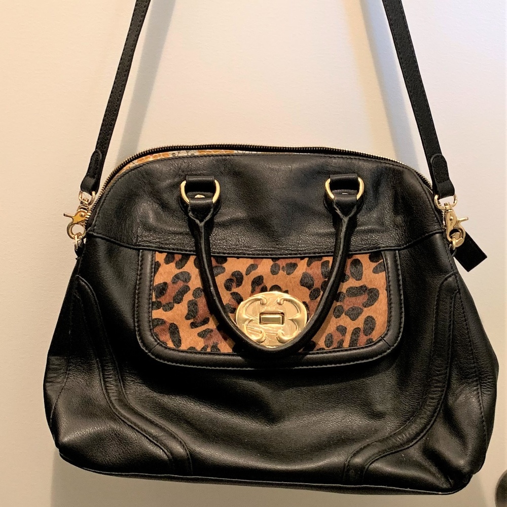 Emma Fox Leather Crossbody Cheetah Print